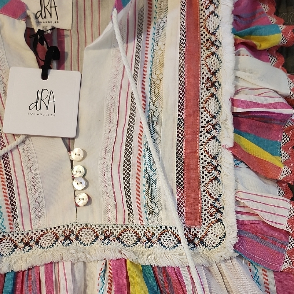 Colorful Striped Ruffle Blouse - Picture 3 of 7
